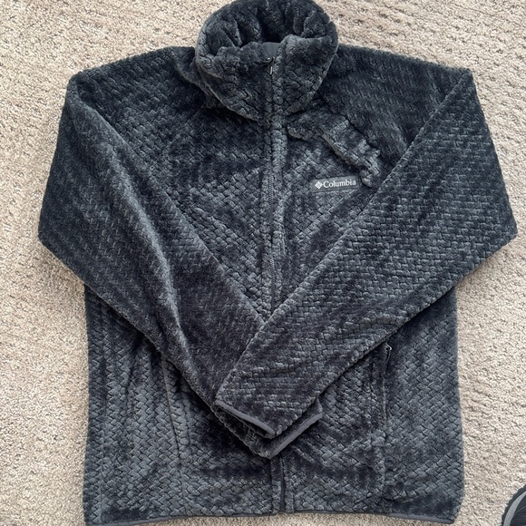 Columbia Charcoal Textured Fleece Jacket - Picture 1 of 4